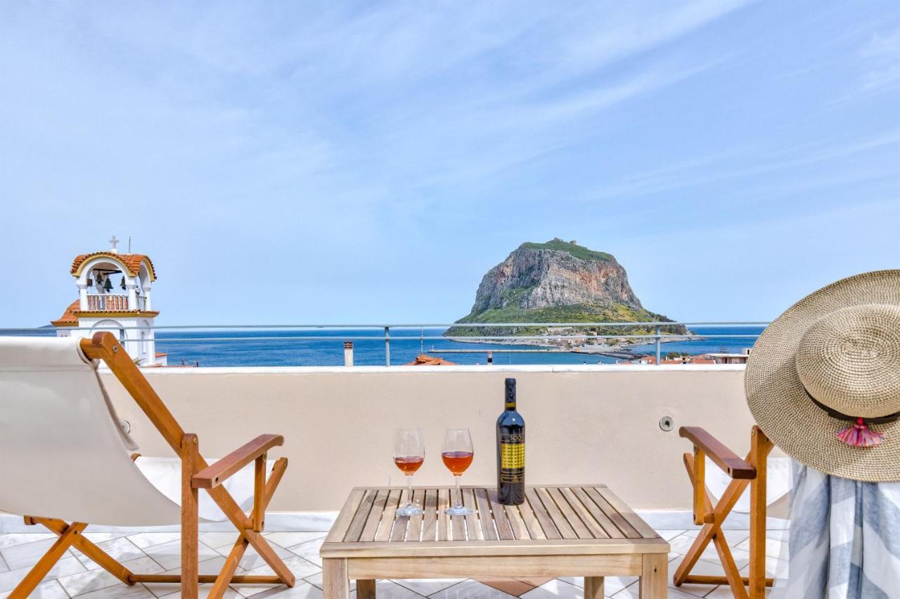 Monemvasia Modern Flat With Panoramic Sea View Eksteriør billede